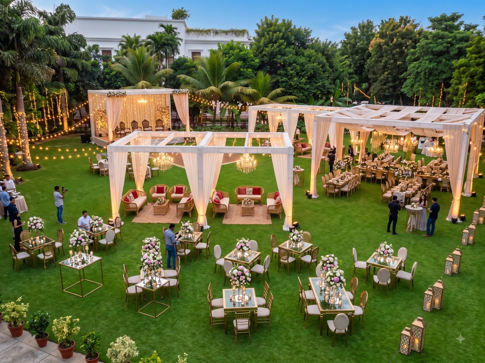 Event setup on the lawn